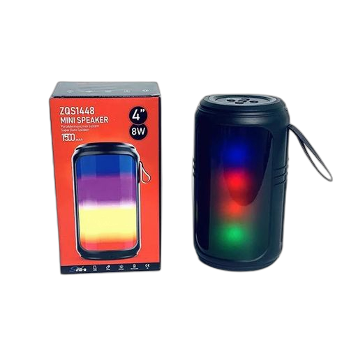 Haut parleur1448 bluetooth rechargeable sans fil portable jeux de lumière colorée 1201 noir