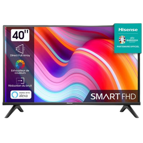 Hisense smart tv 40 pouces 40a4k full hd u4noir garantie 12 mois