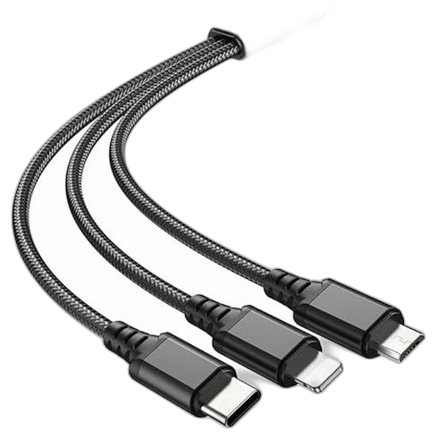Hoco câble de charge 3 en 1 (lightning+type c+micro) x76 noir