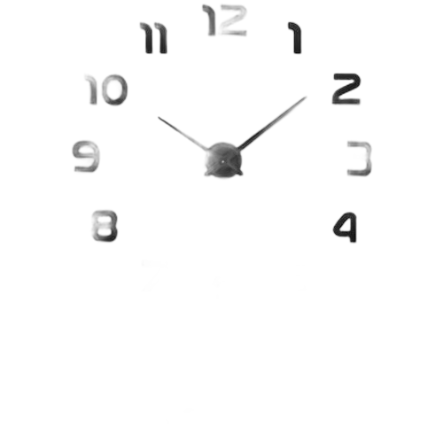 Horloge murale taille large noir avec des chiffres