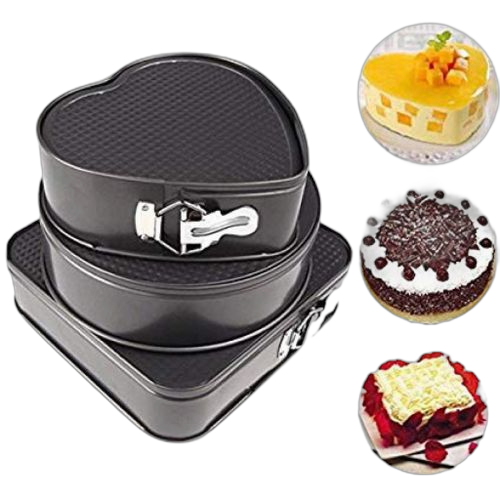 Italy moda lot de 3 moule à gâteau 24 / 26 / 28 cm noir