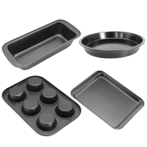Italy moda lot de 4 moules à gâteau noir