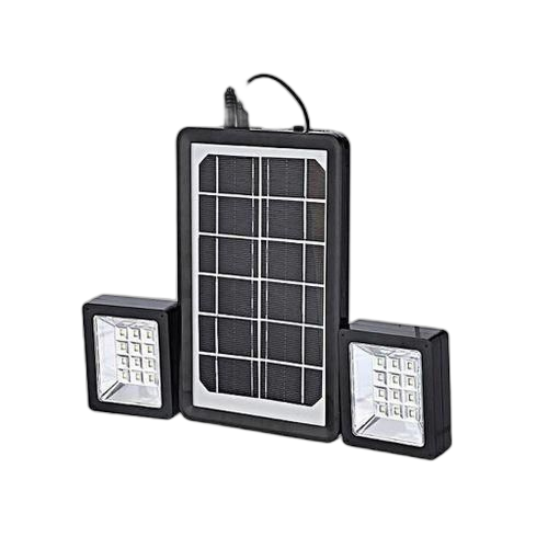 Kit d’éclairage solaire panneaux avec 2 lampes ledrechargeable 6v 3w