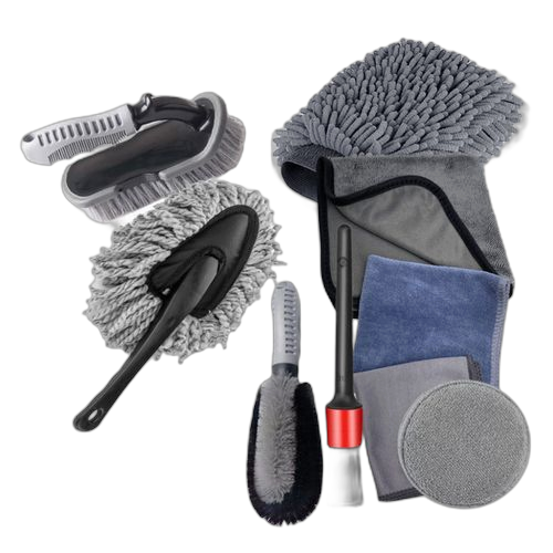 Kit de lavage de voiture 9pcs,gants de nettoyage,éponge brosse pour outil de nettoyage de voiture