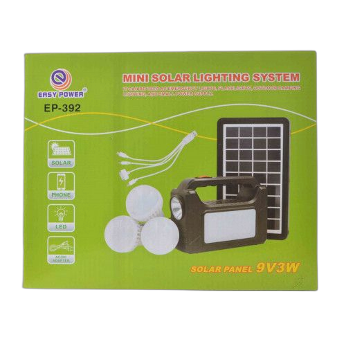 Kit solaire avec 2 ampoules externes3 lampe ledet chargeur de téléphone