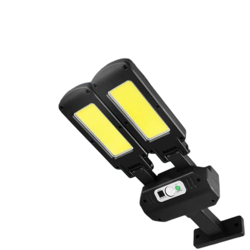 Lampadaire solaire lampe à double tête capteur de mouvement pir étanche 200 cob 3000mah