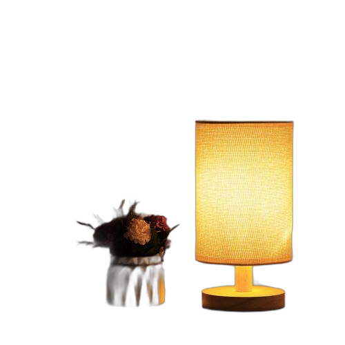 Lampe de bureau en frêne de chanvre usb de décoration de tissu en bois massif nordique