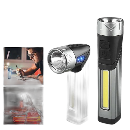 Lampe de poche à lumière forte multifonction rechargeable par