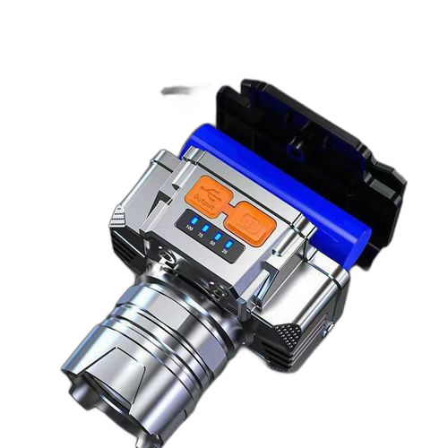 Lampe frontale rechargeable 1200 lumens argent