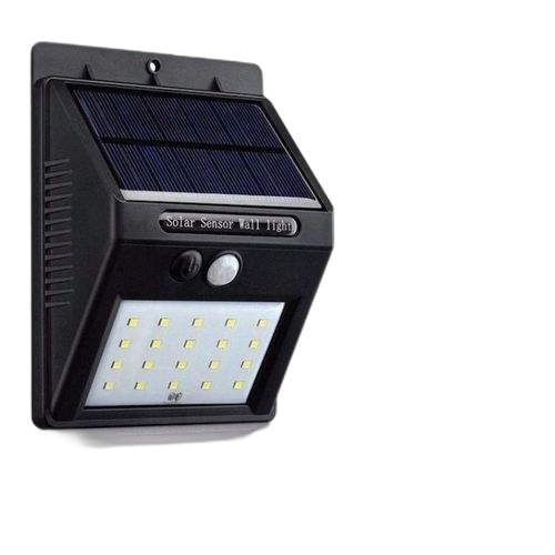 Lampe solaire extérieure led avec détecteur de mouvement noir