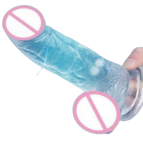 Lbq gode en cristal souple en silicone pour femme (transparent) taille l