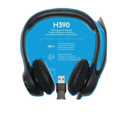 Logitech casque logitech usb avec microphone h390 – noir
