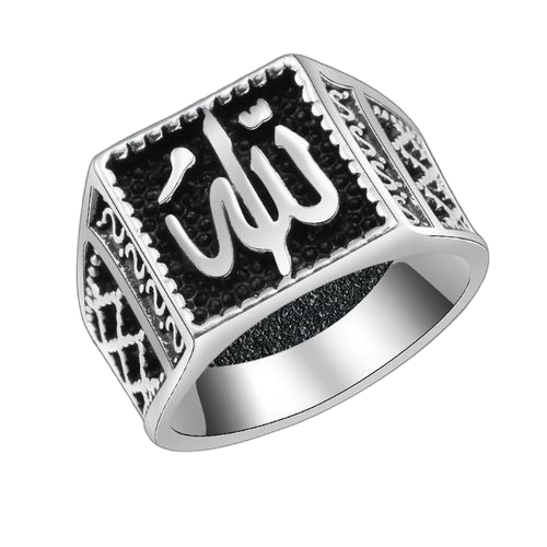 Lot de 10 x bagues argent synthétique allah arabic