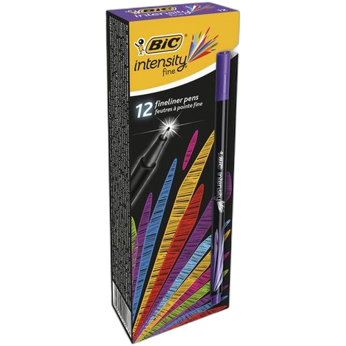 Lot de 12 stylo feutre bic entensity pointe fine bleu clair