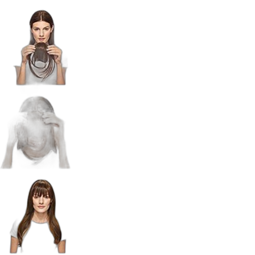 Lot de 2 franges de cheveux synthétiques a clips 6''