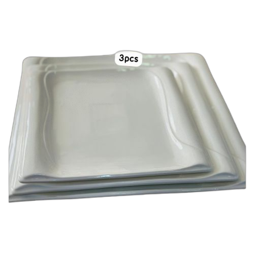 Lot de 3 assiettes rectangulaireen vogue