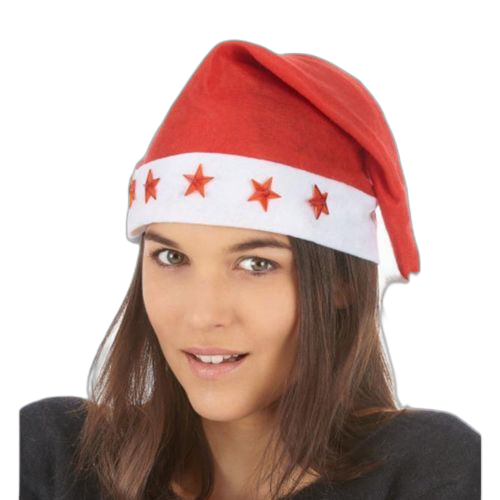 Lot de 3 bonnet de père noël classique rouge et blanc