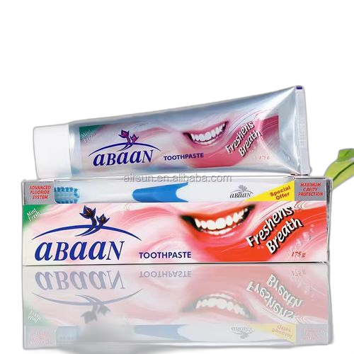 Lot de 3 dentifrice abaanblanchissant à base de plantes naturelles avec brosse à dents