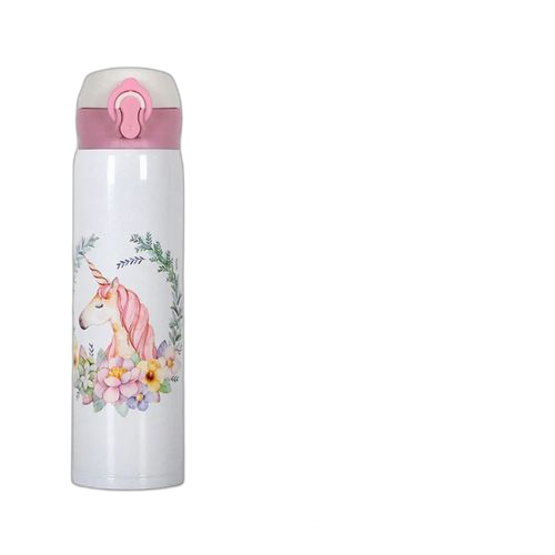 Louna gourde d'eau 2 en 1 en acier inoxydable_isotherme _licorne_blanc – Image 2