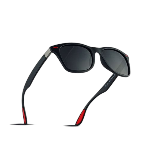 Lunettes de soleil polarisées hommes femmes lunettes de soleil sport à monture carrée noir
