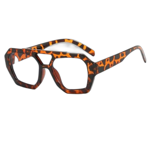Lunettes de soleil tendance a montures hexagonales pour femme noir