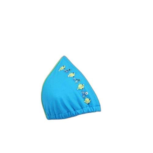 Maillot de bain deux piecespolyester bleu turquoise petit poids blanc