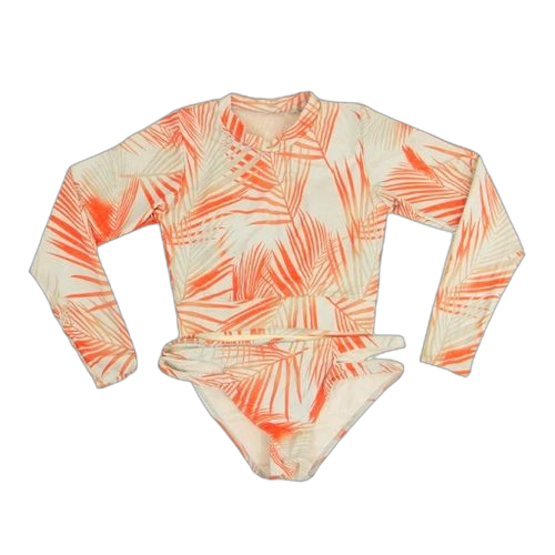 Maillot de bain deux piecespolyester gris imprimé