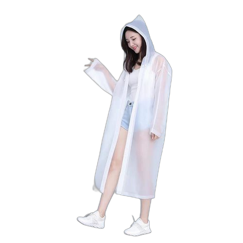 Manteau de pluie à capuche unisexe blanc