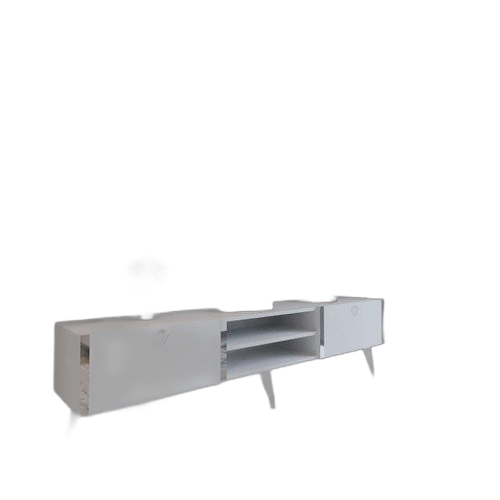 Meuble tv myniture festival s3007 2 noyer style blanc
