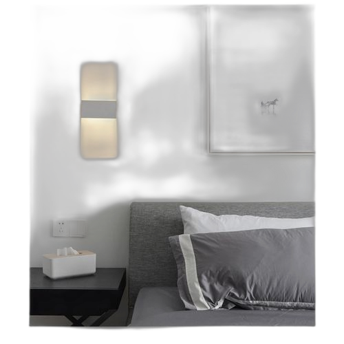 Mini applique murale led acrylique 6w ac85 265v long blanc chaud
