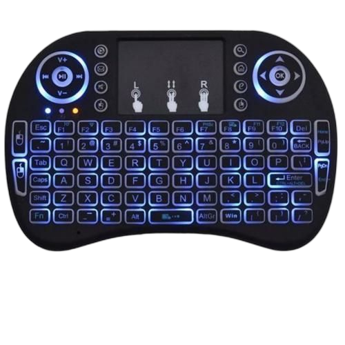Mini clavier backlit wireless, ergonomique sans fil avec touchpad – pour smart tv, android tv box, google chromecase,mini pc, htpc, console, ordinateur etc….