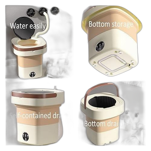 Mini machine à laver pliable 15 l – légère et portable, grande capacité pour le camping, voyage