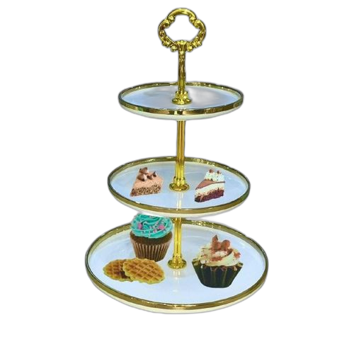 Mini présentoir à gâteau, porcelaine à 3 étages,