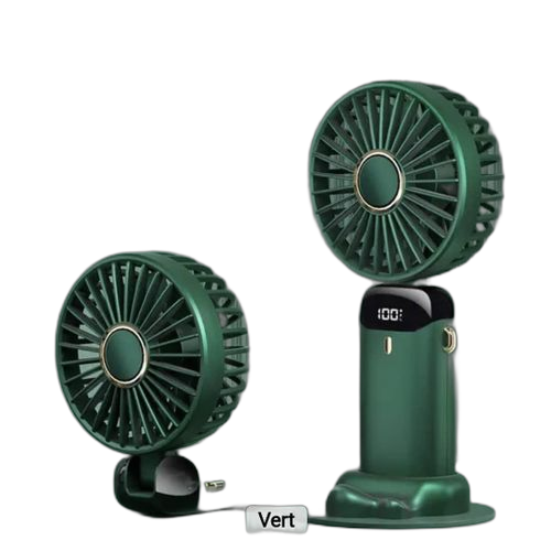 Mini ventilateur electrique 5 vitesses vert