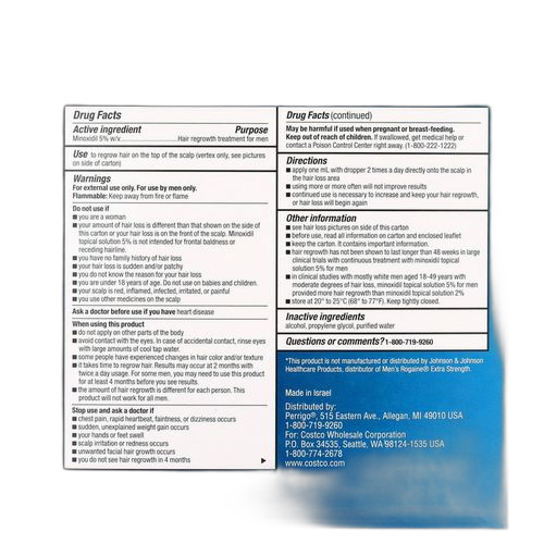 Minoxidil pack de 6 flacons minoxidil 5%, pousse barbe