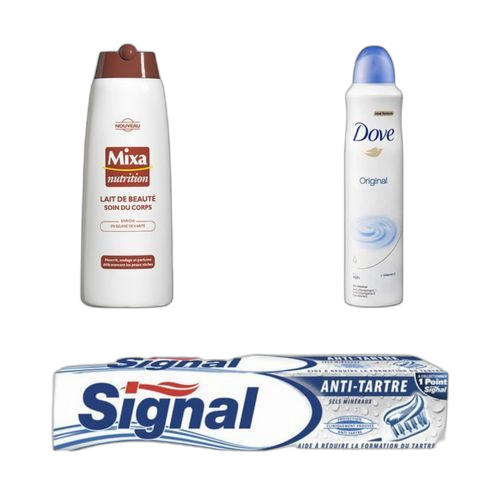 Mixa lait 250ml nutrition dove déo original 200ml signal antitartre