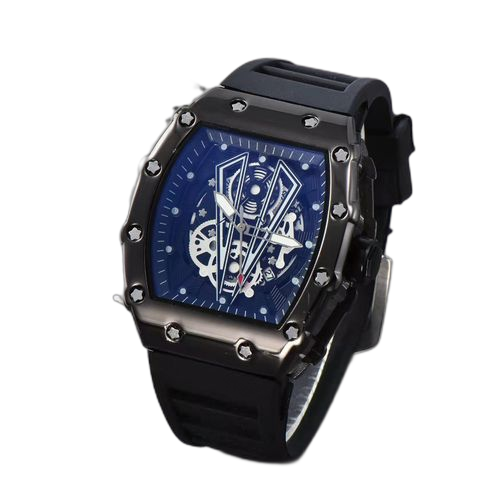 Mode montre à quartz lumineuses mains calendrier de style mécanique pour hommes
