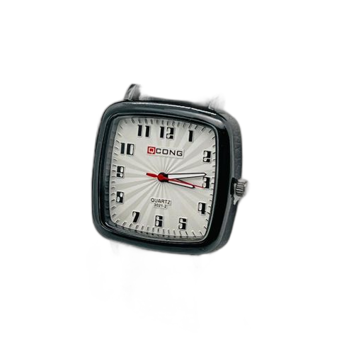 Montre bracelet en simili daim noir fond blanc qcong