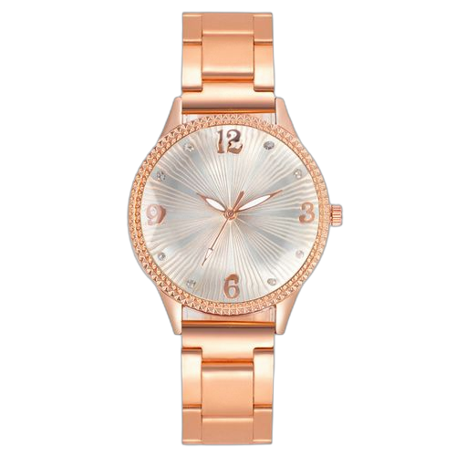 Montre à quartz pour femme avec or rehaussé de diamants gdn1758