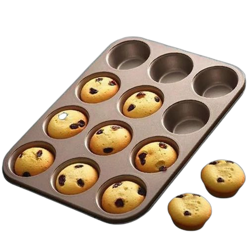 Moule à gâteau muffin cupcakes 12 en 1 – noir – Image 2