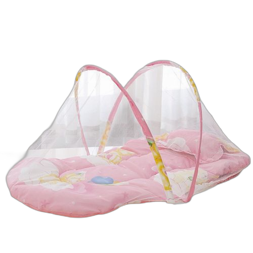 Moustiquaire portable pliable pour lit de bébé rose – Image 8