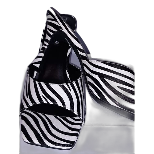 Mules atalons bout carré motif zébré venant de londres