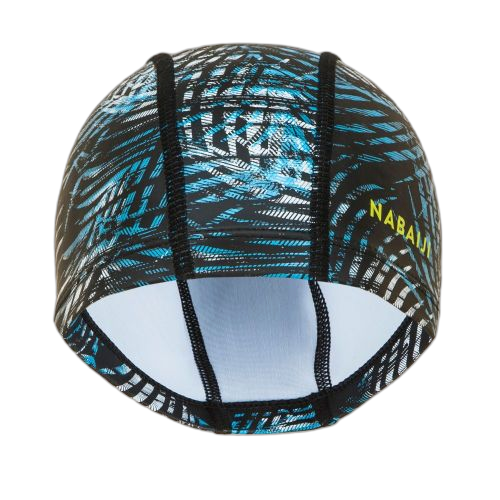 Nabaiji bonnet de bain maille silicone print palm black