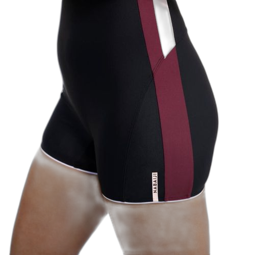 Nabaiji maillot de bain 1 pièce shorty aquafitness femme sofi noir rose
