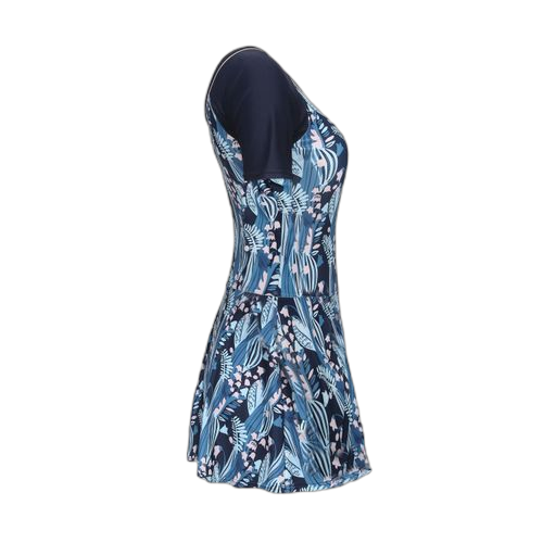 Nabaiji maillot de bain de natation femme une pièce jupet una short sleeve blue print