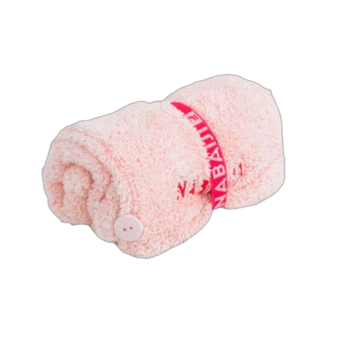 Nabaiji serviette de bain microfibre douce pour cheveux rose clair