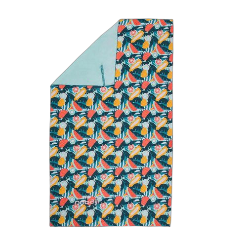 Nabaiji serviette de bain microfibre imprimé taille xl 110 x 175 cm