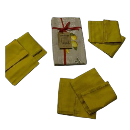 Nappe de table + 6 torchon 7 pièces jaune