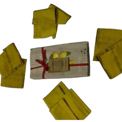 Nappe de table + 8 torchon 9 pièces jaune