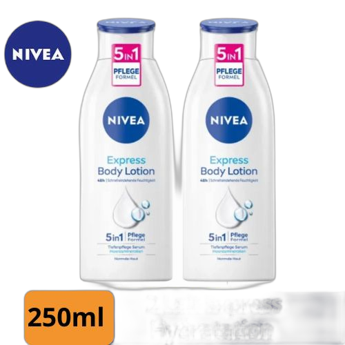 Nivea lot de 2 lait hydratant formule soin express 5en1 250ml